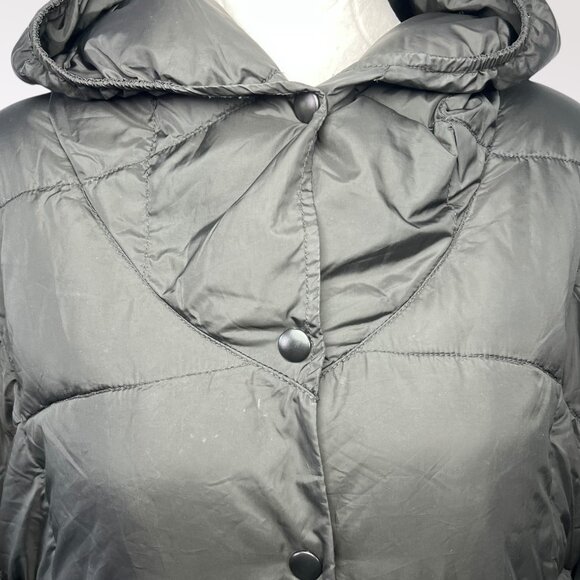 Aerie Black Quilted Sleeveless Puffer Cape Hooded Vest XS/S - Picture 2 of 8